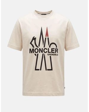 Moncler Oversize Grenoble Logo T Shirt - Natural