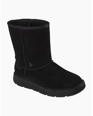 Skechers Keepsakes Cosy Mid Leather Winter Mid Calf Boots - Black
