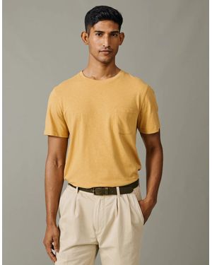 aubi Aldam Cotton Linen T-Shirt - Natural