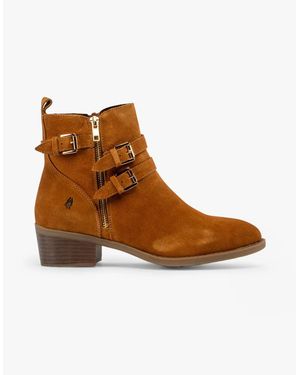 Hush Puppies Jenna Leather Ankle Boots Tan - Brown