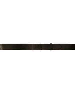 C.P. Company Leather Logo Buckle Belt - Black
