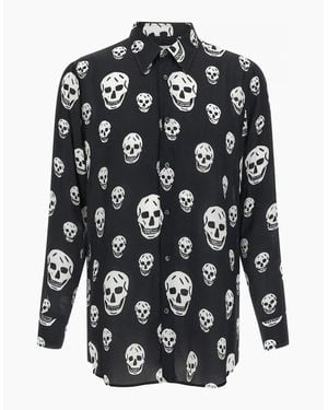 McQueen Skull Print Shirt - Black