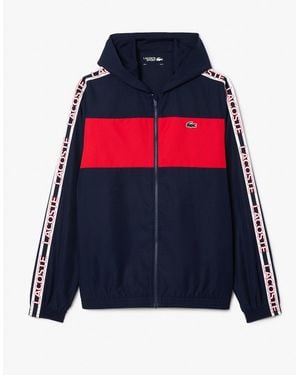 Lacoste Colour Block Logo Stripe Tennis Jacket - Blue