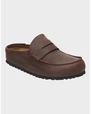Birkenstock Clogs Birkenstock Naples Wrapped Oiled Leather Clogs - Brown