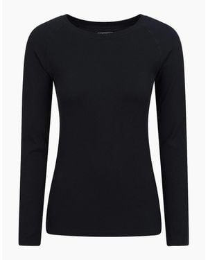 Mountain Warehouse Ladies Carmel Ribbed Seamless Thermal Top - Black