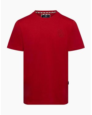 Aquascutum Crew Neck Short Sleeve Regular Fit T-Shirt - Red