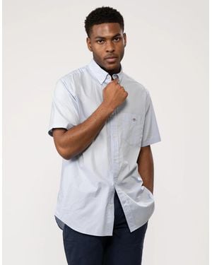 GANT Regular Fit Short Sleeve Poplin Shirt - White
