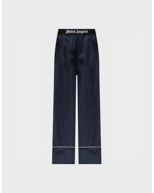 Palm Angels Satin Pyjama Bottoms - Blue
