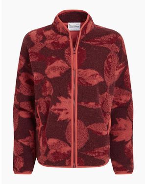 Craghoppers Ladies Catalina Leaf Print Fleece Jacket - Red