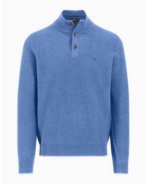 Fynch-Hatton Fynch-Hatton Troyer Button Knitwear Crystal - Blue