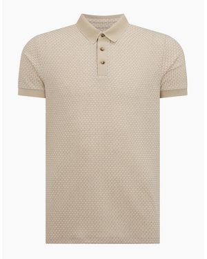 Remus Uomo Patterned Jaquard Polo 92 - Natural