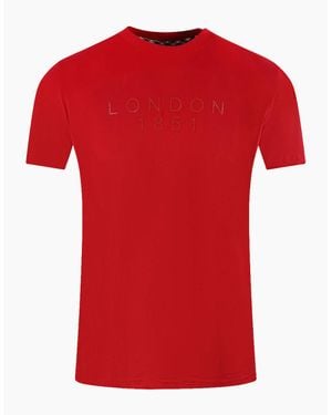 Aquascutum London 1851 Tape Logo T-Shirt - Red