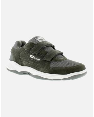 Gola Trainers Belmont Suede Wide Touch Fastening Charcoal Uk Size - Green