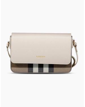Burberry 'New Hampshire' Leather Shoulder Bag Limestone - Natural