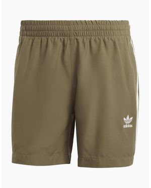 adidas Originals Three Stripes Patterned Swim Short - Green