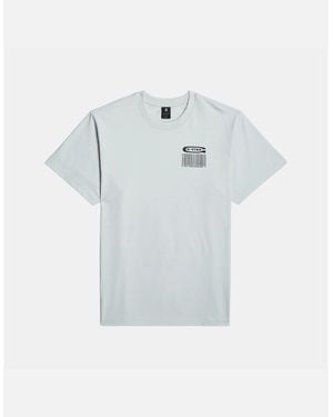 G-Star Barcode Graphic Crew Neck Short Sleeve T-Shirt - Blue