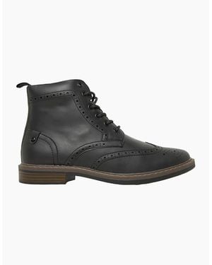 Nicholas Deakins Trigger Lace-Up Brogue Boots - Black