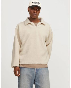 Jack & Jones Teddy Relaxed Fit Long Sleeve Jumper - Natural