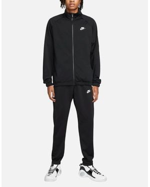 Nike Club Poly-Knit Tracksuits Relaxed Fit Gym Dri Fit Polyester Tracksuit - Black