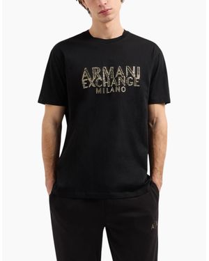 Armani Exchange T-Shirts Milano Logo Top - Black