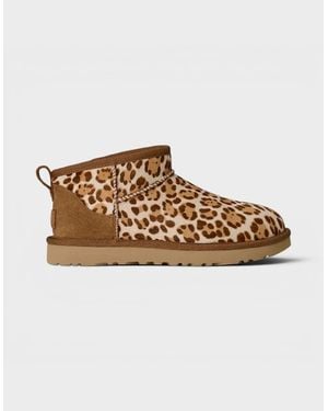 UGG Classic Ultra Mini Plains Boot Felicity Leopard Jasmine - Brown