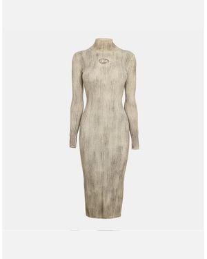 DIESEL Zary C High Neck Long Sleeve Maxi Dress - Natural