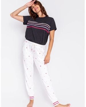Pj Salvage Salvage Heart Pant - White