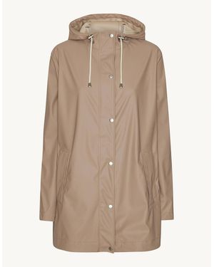 Ilse Jacobsen Rain Short Rubberised Raincoat - Natural