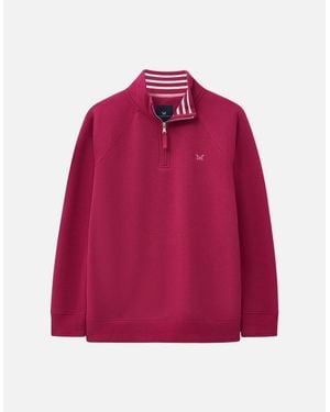 Crew Half Zip Sweat Sweatshirt - Red