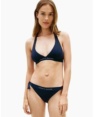 Tommy Hilfiger Th Original Halterneck Bikini Top, Dark Night - Blue
