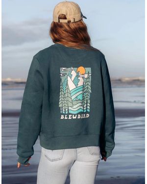 Bleubird Trailhead Cropped Crew Sweatshirt - Blue