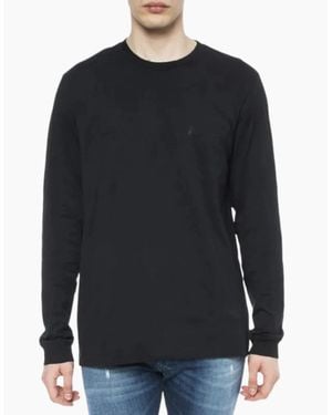 DIESEL T Avon Ls T Shirt Long Sleeve Crew Neck Casual Summer Cotton Tees - Blue