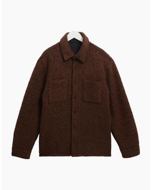 Wax London Mount Bobble Wool Reversible Overshirt - Brown