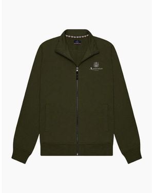 Aquascutum Active Small Logo Full Zip Mock Neck Fleece Army - Green