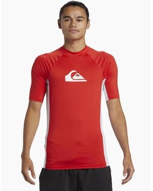 Quiksilver Everyday Short Sleeve Uv Protect Rash Vest - Red
