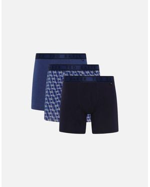 Ted Baker 3-Pack Geo Print Boxer Briefs - Blue