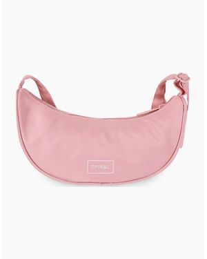 Spiral Cali Cross Body Bag With Logo Patch - Pink