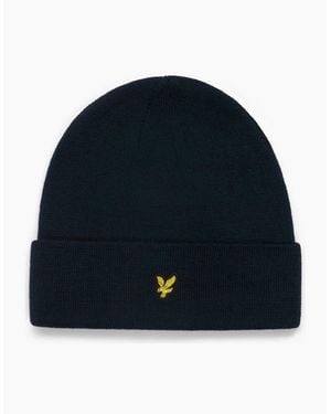 Lyle & Scott Golden Eagle Branding Logo Beanie - Blue