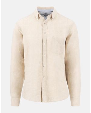 Fynch-Hatton Pure Linen Button Down Shirt Sand - Natural