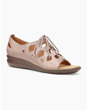 Hotter Lenora Low Wedge Sandals - Brown