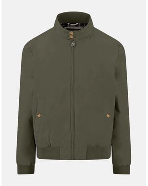 Fynch-Hatton Stand Collar Harrington Jacket Dark Khaki - Green