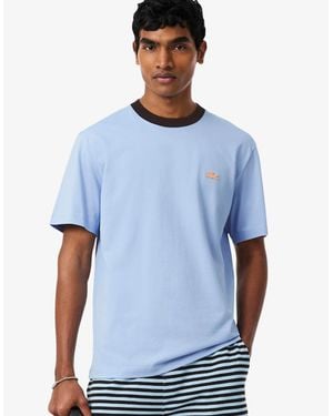 Lacoste Classic Fit Colour-Block Cotton T-Shirt - Blue
