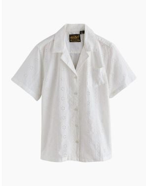 Superdry Heritage Broderie Short Sleeve Shirt - White