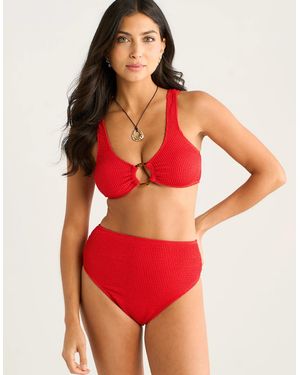 Gini London Textured High Waist Bikini Bottom