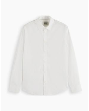 Scotch & Soda Cotton Poplin Stretch Ls Shirt - White