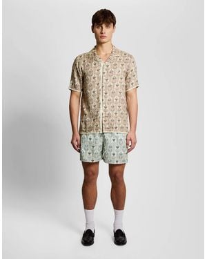 Lyle & Scott Botanical Print Swim Shorts - White