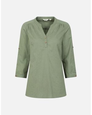 Mountain Warehouse Ladies Petra Relaxed Fit 3/4 Sleeve Shirt - Green