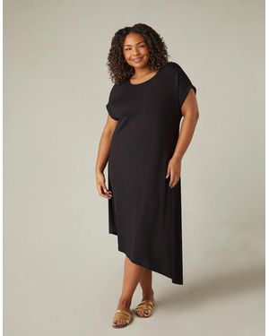 Live Unlimited London Jersey Asymmetric Dress - Black