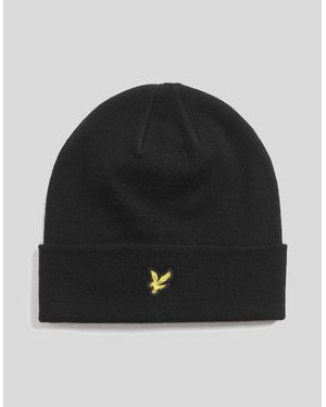 Lyle & Scott Merino Wool Blend Beanie - Black