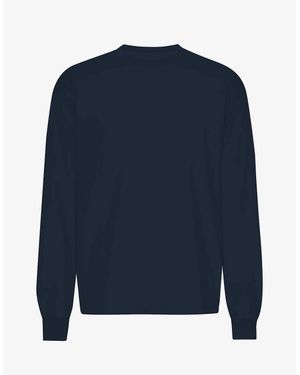 COLORFUL STANDARD Oversized Organic Long Sleeve T-Shirt - Blue